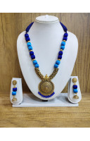 Golden Oxidize Charms And Silk Balls Combine Handmade Jewellery (JN21J12)